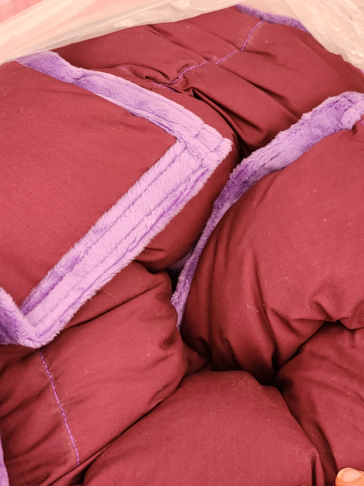 Clearance Weighted Blanket - Large 16 lb Cabernet/Violet Cuddle (for 150 lb user)