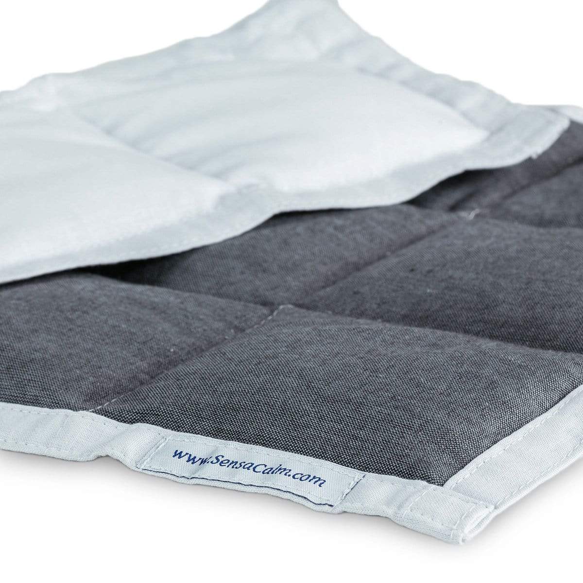 SensaCalm Lap Pads - 5 lb (18" W x 22" L) (Cotton) Peppered Gray and White