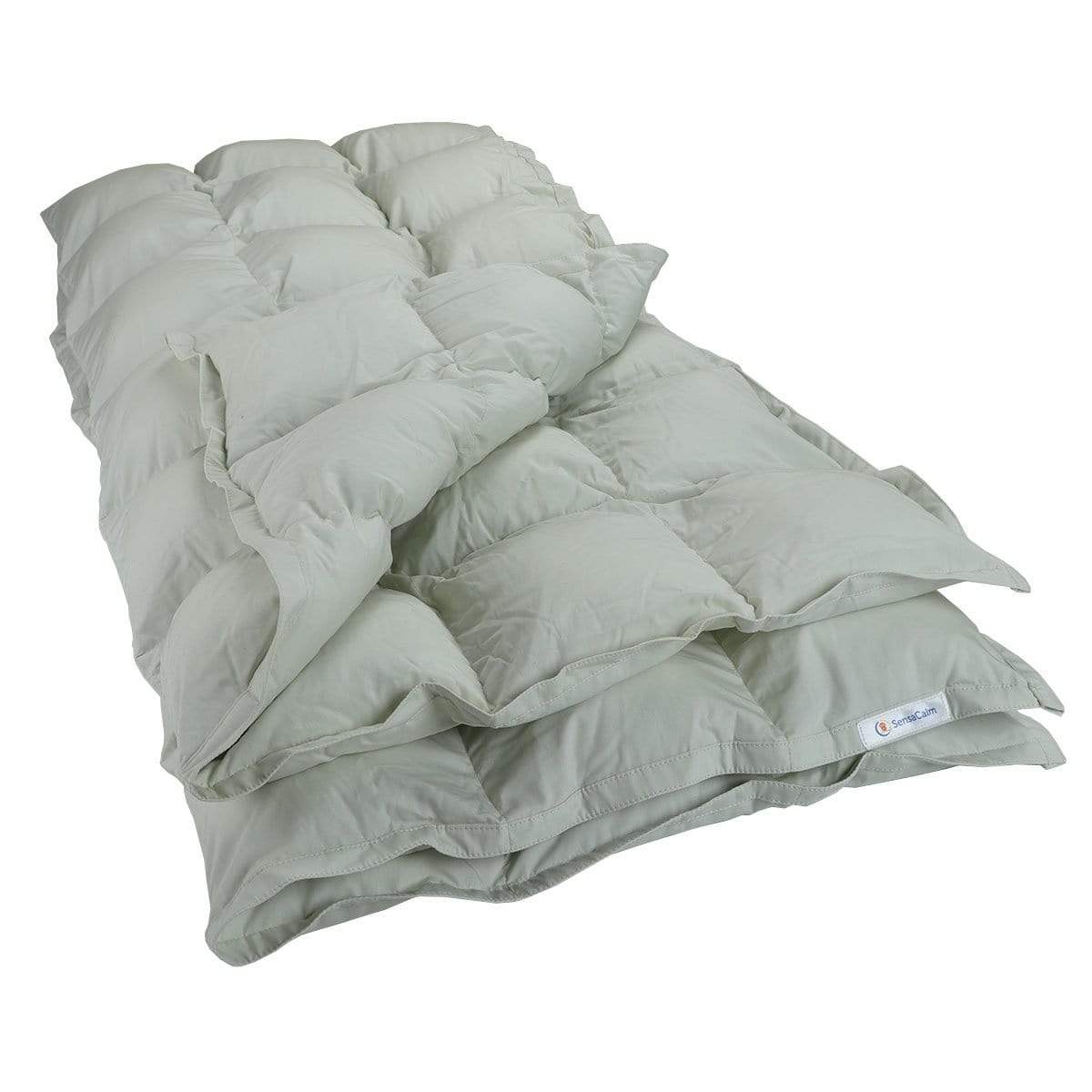 Clearance Weighted Blanket - Full 25 lb Off White/Charcoal chevron cuddle backing no polyfill (for 131-200 lb user)