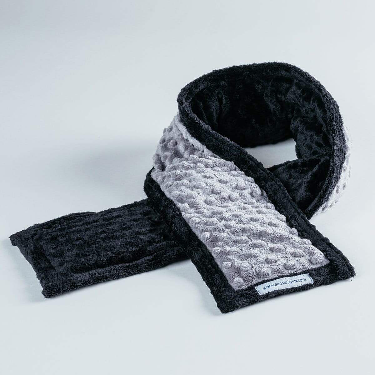 SensaCalm Skinny Wraps - 1.5 lb (4" W x 45" L) (Dimple Cuddle) Gray and Black