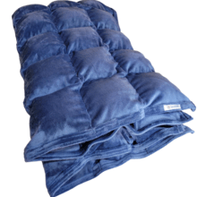 SensaCalm Weighted Blanket - Small (34" x 50") For Toddlers Classic Weighted Blanket Denim Blue Super Soft Cuddle (+$44)