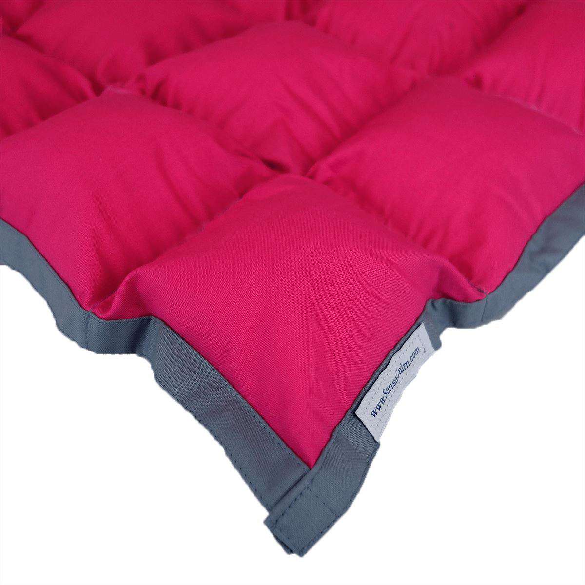 SensaCalm Clearance Waterproof Weighted Blanket - Medium 10 lb Raspberry and Slate Gray (for 80 lb user) MULTIPLES AVAILABLE. Clearance Weighted Blanket