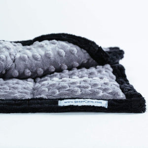 SensaCalm Medium Wraps - 3 lb (12" W x 36" L) (Dimple Cuddle) Gray and Black