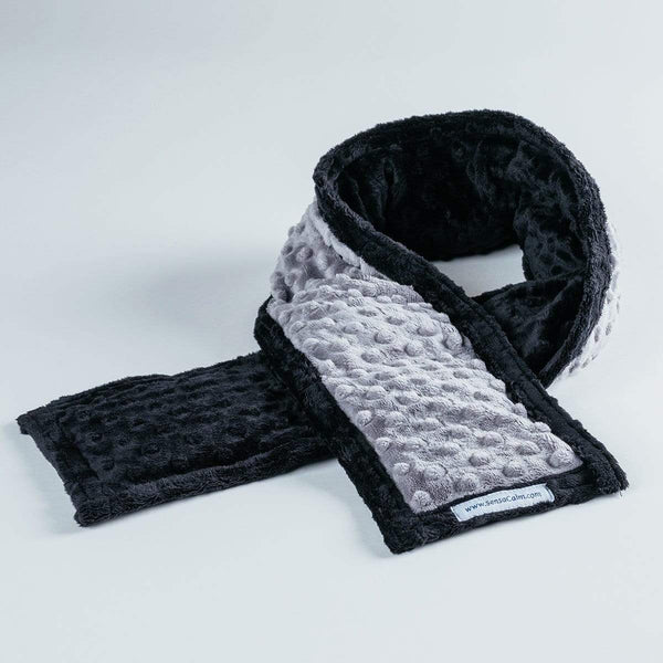 SensaCalm Skinny Wraps - 3 lb (5" W x 56" L) (Dimple Cuddle) Gray and Black