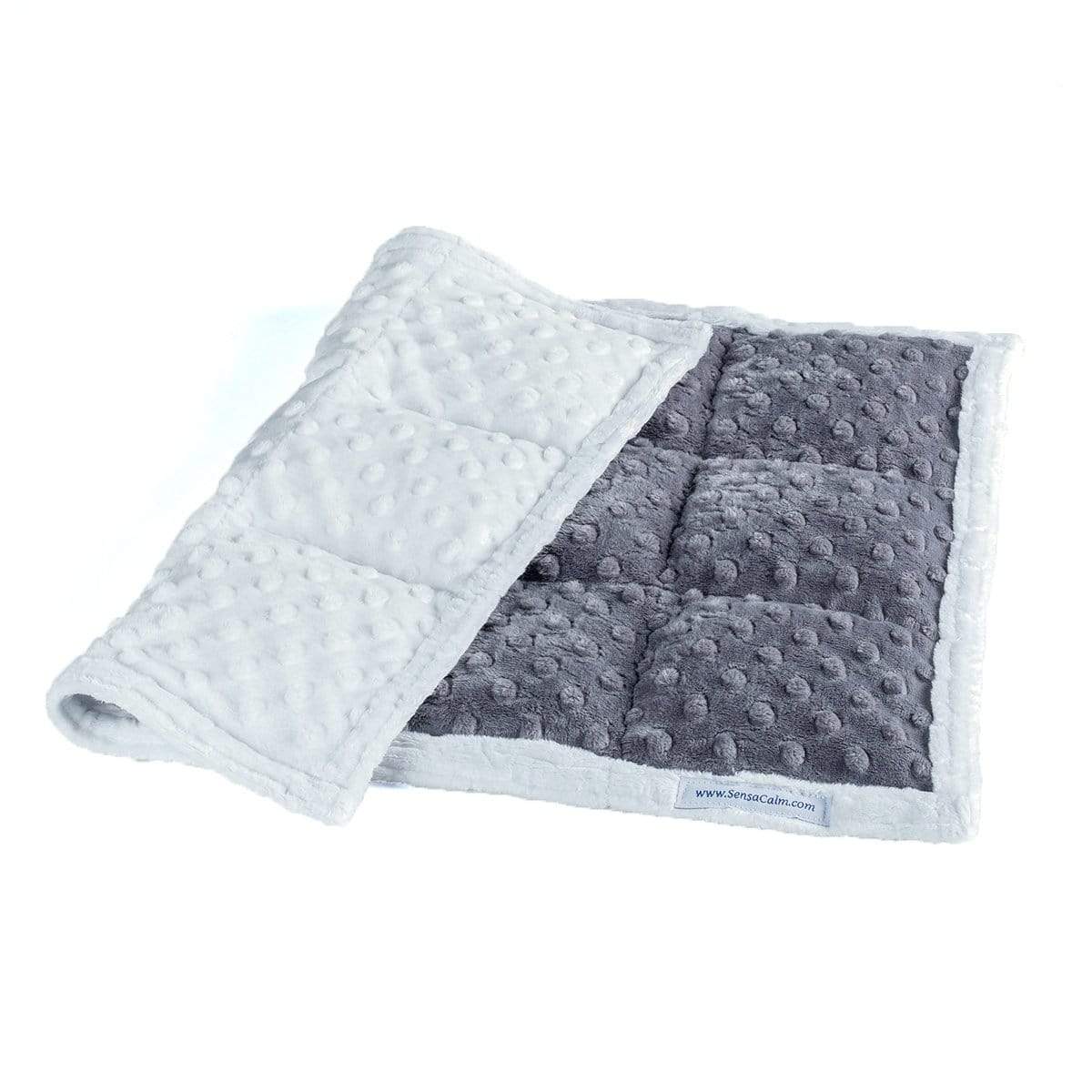 SensaCalm Lap Pads - 2 lb (12" W x 18" L) (Dimple Cuddle) Gray and White